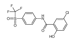 5-chloro-2-hydroxy-N-[4-(trifluoromethylsulfonyl)phenyl]benzamide Structure
