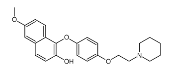 6-methoxy-1-[4-(2-piperidin-1-ylethoxy)phenoxy]naphthalen-2-ol结构式