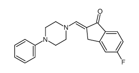 (2E)-5-fluoro-2-[(4-phenylpiperazin-1-yl)methylidene]-3H-inden-1-one结构式