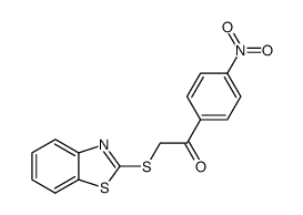 2-benzothiazol-2-ylsulfanyl-1-(4-nitro-phenyl)-ethanone结构式