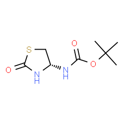 Carbamic acid, [(4R)-2-oxo-4-thiazolidinyl]-, 1,1-dimethylethyl ester (9CI) Structure