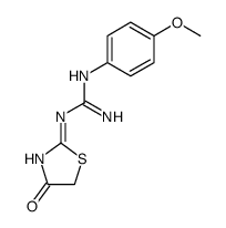 N-(4-methoxy-phenyl)-N'-(4-oxo-4,5-dihydro-thiazol-2-yl)-guanidine结构式