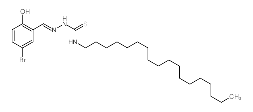 1-[[(E)-(3-bromo-6-oxo-1-cyclohexa-2,4-dienylidene)methyl]amino]-3-octadecyl-thiourea structure