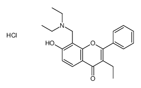 diethyl-[(3-ethyl-7-hydroxy-4-oxo-2-phenylchromen-8-yl)methyl]azanium,chloride结构式