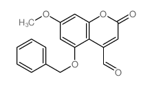 2H-1-Benzopyran-4-carboxaldehyde,7-methoxy-2-oxo-5-(phenylmethoxy)- Structure