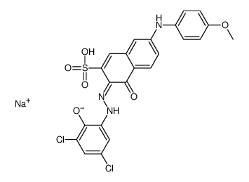 3-[(3,5-Dichloro-2-hydroxyphenyl)azo]-4-hydroxy-7-[(4-methoxyphenyl)amino]-2-naphthalenesulfonic acid sodium salt结构式