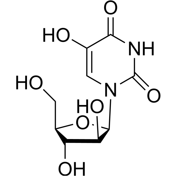 1-[3,4-dihydroxy-5-(hydroxymethyl)oxolan-2-yl]-5-hydroxy-pyrimidine-2,4-dione结构式