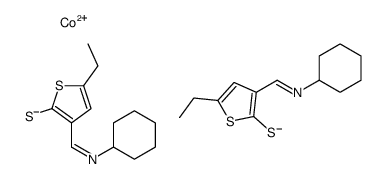 cobalt(2+),3-(cyclohexyliminomethyl)-5-ethylthiophene-2-thiolate Structure