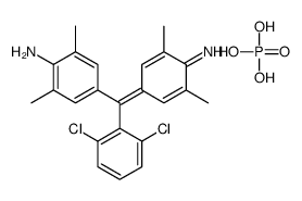 bis(4-amino-3,5-dimethylphenyl)(2,6-dichlorophenyl)methylium dihydrogen phosphate结构式