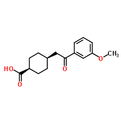 cis-4-[2-(3-Methoxyphenyl)-2-oxoethyl]cyclohexanecarboxylic acid结构式