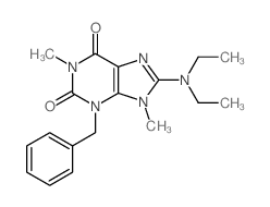 3-benzyl-8-diethylamino-1,9-dimethyl-purine-2,6-dione structure