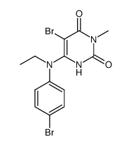 5-bromo-6-((4-bromophenyl)(ethyl)amino)-3-methylpyrimidine-2,4(1H,3H)-dione结构式