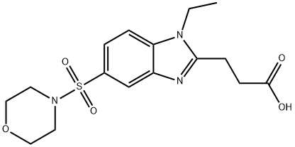 3-[1-乙基-5-(吗啉-4-磺酰基)-1H-1,3-苯并二唑-2-基]丙酸结构式