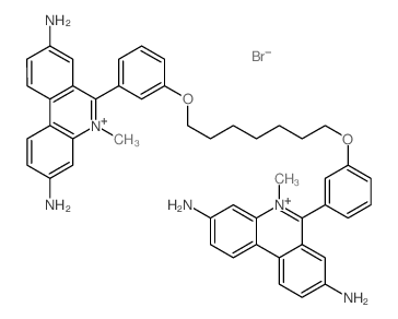 6-[3-[7-[3-(3,8-diamino-5-methyl-phenanthridin-6-yl)phenoxy]heptoxy]phenyl]-5-methyl-phenanthridine-3,8-diamine dibromide结构式