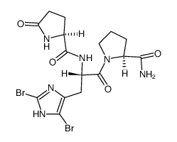 L-pyroglutamyl-2,5-dibromo-L-histidyl-L-prolineamide Structure