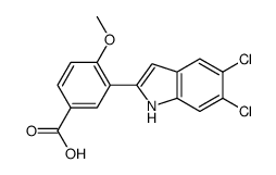 3-(5,6-二氯-1H-吲哚-2-基)-4-甲氧基苯甲酸结构式