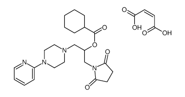 Cyclohexanecarboxylic acid, 1-((2,5-dioxo-1-pyrrolidinyl)methyl)-2-(4- (2-pyridinyl)-1-piperazinyl)ethyl ester, (Z)-2-butenedioate (1:1)结构式