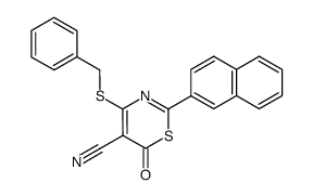 4-(benzylthio)-5-cyano-2-(β-naphthyl)-1,3-thiazin-6-one结构式