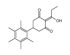 2-(1-hydroxypropylidene)-5-(2,3,4,5,6-pentamethylphenyl)cyclohexane-1,3-dione Structure