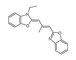 2-[3-(3-ethyl-3H-benzooxazol-2-ylidene)-2-methyl-propenyl]-benzooxazole结构式