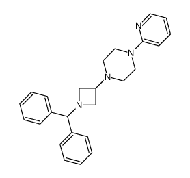 1-(1-benzhydryl-azetidin-3-yl)-4-pyridin-2-yl-piperazine结构式