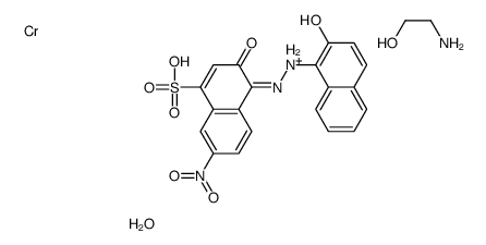 hydrogen (2-aminoethanolato-N,O)aqua[3-hydroxy-4-[(2-hydroxy-1-naphthyl)azo]-7-nitronaphthalene-1-sulphonato(3-)]chromate(1-) Structure