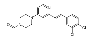 1-[4-[2-[2-(3,4-dichlorophenyl)ethenyl]pyridin-4-yl]piperazin-1-yl]ethanone结构式