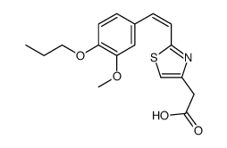 2-[2-[(E)-2-(3-methoxy-4-propoxyphenyl)ethenyl]-1,3-thiazol-4-yl]acetic acid Structure