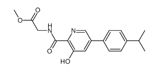 {[3-Hydroxy-5-(4-isopropylphenyl)-pyridine-2-carbonyl]-amino}-acetic acid methyl ester Structure