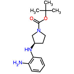 (R)-3-(2-Amino-phenylamino)-pyrrolidine-1-carboxylic acid tert-butyl ester structure