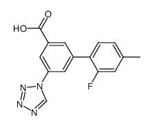 2′-fluoro-4′-methyl-5-tetrazol-1-yl-biphenyl-3-carboxylic acid结构式