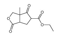 3a-methyl-1,4-dioxo-hexahydro-cyclopenta[c]furan-5-carboxylic acid ethyl ester结构式