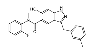 5-[N-(2-fluorophenyl)-N-methylaminocarbonyl]-3-(3-methylbenzyl)-6-hydroxy-1H-indazole结构式