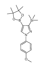 1-(4-methoxyphenyl)-4-(4,4,5,5-tetramethyl-1,3,2-dioxaborolan-2-yl)-3-(trimethylsilyl)-1H-pyrazole结构式