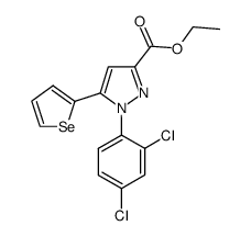 1-(2,4-dichlorophenyl)-5-selenophene-2-yl-1H-pyrazole-3-carboxylic Acid Ethyl Ester Structure
