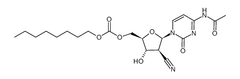 4-N-acetyl-5'-O-(n-octyloxycarborayl)-2'-cyano-2'-deoxy-1-β-D-arabinofuranosylcytosine结构式