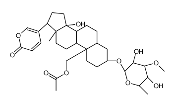 [(3S,5R,10R,13R,14S,17R)-3-[(2R,5R)-3,5-dihydroxy-4-methoxy-6-methyloxan-2-yl]oxy-14-hydroxy-13-methyl-17-(6-oxopyran-3-yl)-1,2,3,4,5,6,7,8,9,11,12,15,16,17-tetradecahydrocyclopenta[a]phenanthren-10-yl]methyl acetate结构式