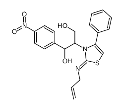 1-(4-nitrophenyl)-2-(4-phenyl-2-prop-2-enylimino-1,3-thiazol-3-yl)propane-1,3-diol结构式