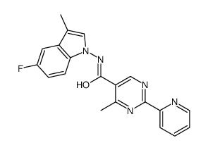 N-(5-Fluoro-3-methyl-1H-indol-1-yl)-4-methyl-2-(2-pyridinyl)-5-py rimidinecarboxamide结构式