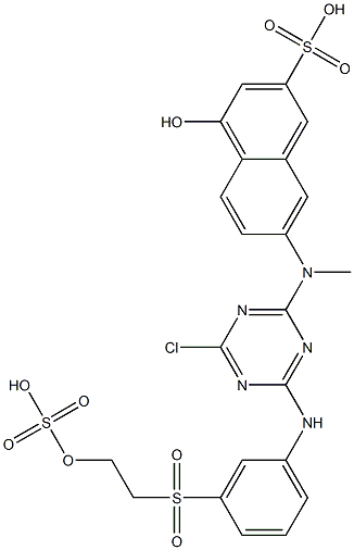 7-[[4-氯-6-[[3-[[2-(磺基氧基)乙基]磺酰基]苯基]氨基]-1,3,5-三嗪-2-基]甲基氨基]-4-羟基-2-萘磺酸结构式