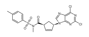 (1S,4R)-4-(2,6-dichloro-9H-purin-9-yl)-N-methyl-N-tosylcyclopent-2-enecarboxamide Structure