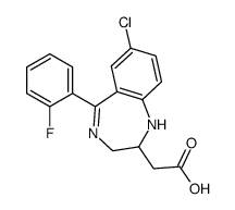 2-[7-chloro-5-(2-fluorophenyl)-2,3-dihydro-1H-1,4-benzodiazepin-2-yl]acetic acid Structure