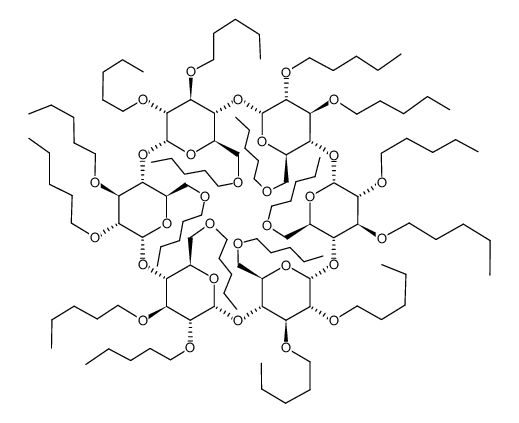 Lipodex A (hexakis(2,3,6-tri-O-pentyl)cyclomaltohexaose)结构式