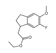ethyl 2-(6-fluoro-5-methoxy-2,3-dihydro-1H-inden-1-yl)acetate Structure
