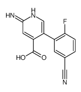 2-amino-5-(5-cyano-2-fluorophenyl)pyridine-4-carboxylic acid Structure