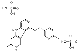 3-methyl-9-[2-(6-methylpyridin-3-yl)ethyl]-2,3,4,5-tetrahydro-1H-pyrido[4,3-b]indole,sulfuric acid Structure