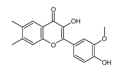 3-hydroxy-2-(4-hydroxy-3-methoxyphenyl)-6,7-dimethylchromen-4-one structure