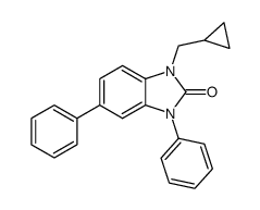 1-(cyclopropylmethyl)-3,5-diphenyl-1,3-dihydro-2H-benzimidazol-2-one结构式