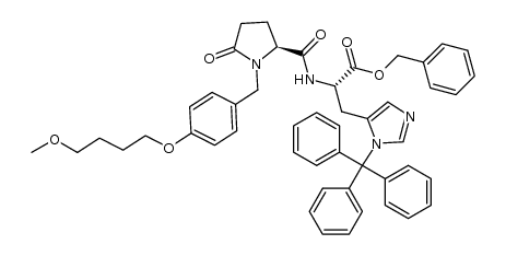 benzyl 1-[4-(4-methoxybutoxy)benzyl]-5-oxo-L-prolyl-3-trityl-L-histidinate Structure