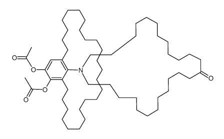 Azacyclohexacosan-14-one, 1-(28,29-dihydroxybicyclo[25.3.1]hentriacont a-1(31),27,29-trien-31-yl)-, diacetate (ester)结构式